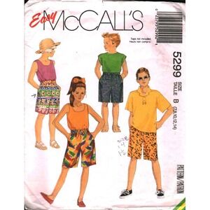 Vintage 1991 McCall's 5299 Kids Boys Girls Shorts Sewing Pattern Size 7 CUT